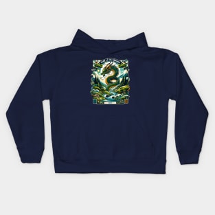 Verdant Dragon's Realm Enchanted Valley - Lunar New Year 2024 Kids Hoodie